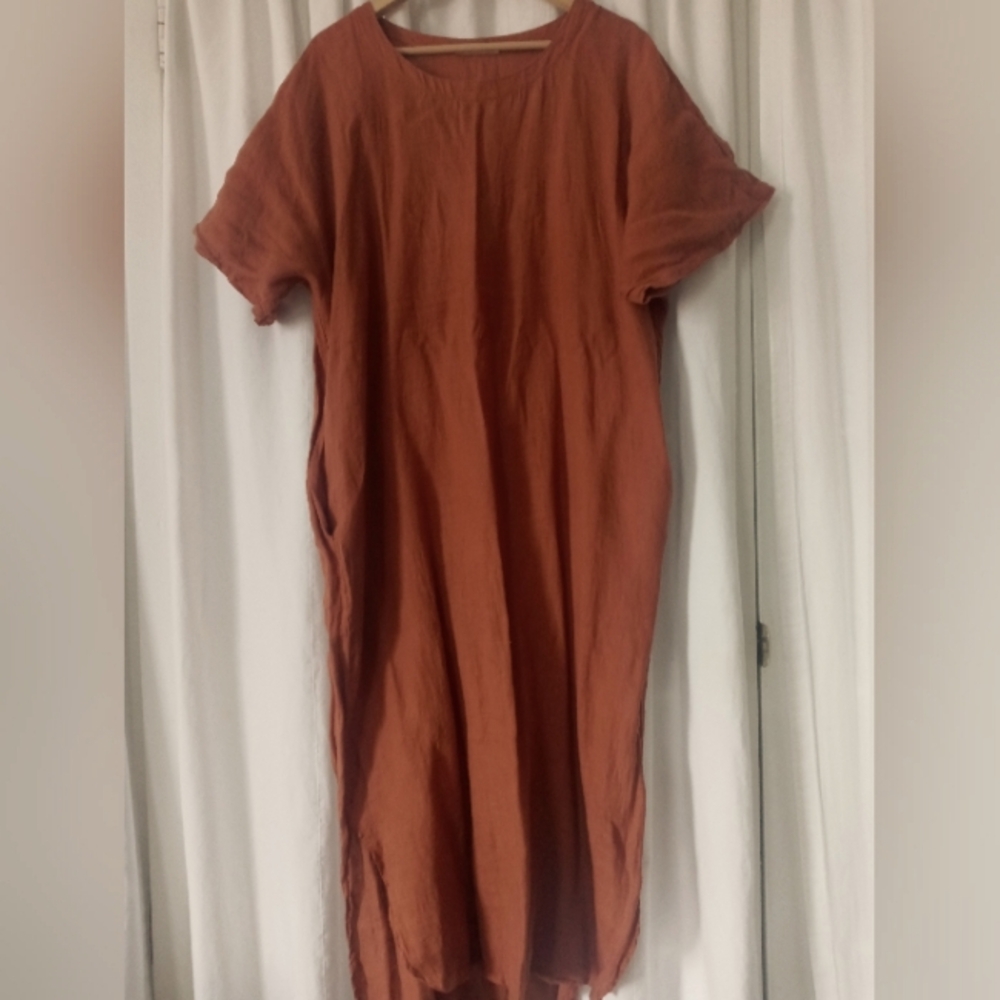 Black Crane Linen Maxi Dress.